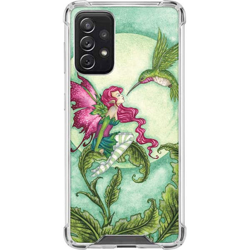 Amy Brown Flirting Fairy and Hummingbird Galaxy A72 5G Clear Case